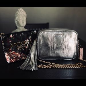 NWT Victoria Secret Silver Purse & Wristlet